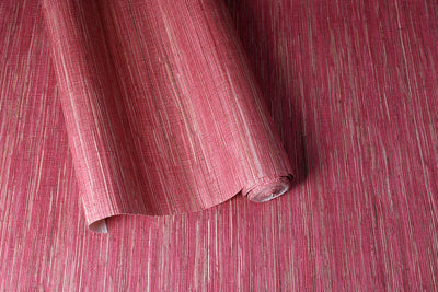 Red Red Wine - Burgundy Red Grasscloth Wallpaper